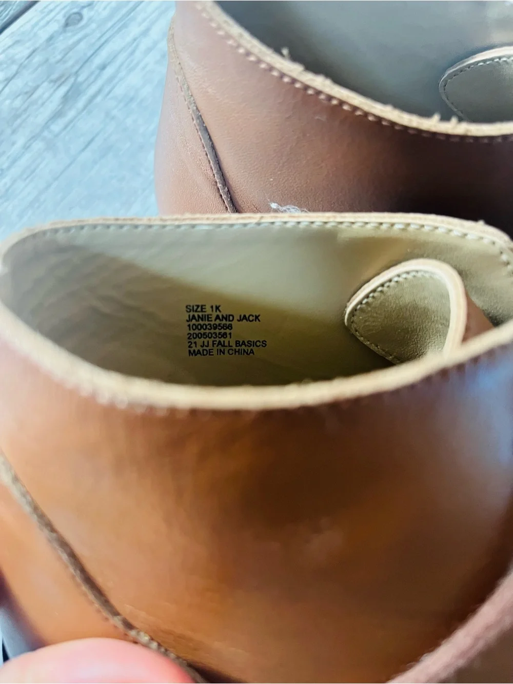 Janie and Jack Tan Leather Lace-Up Boots